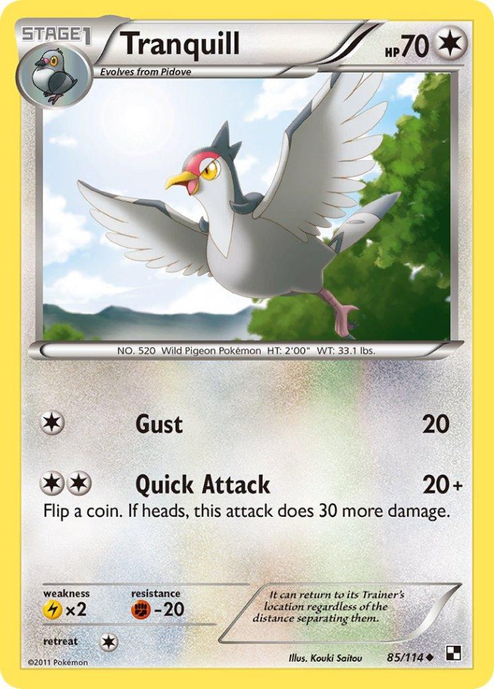 Carte Pokémon: Tranquill [Colombeau]