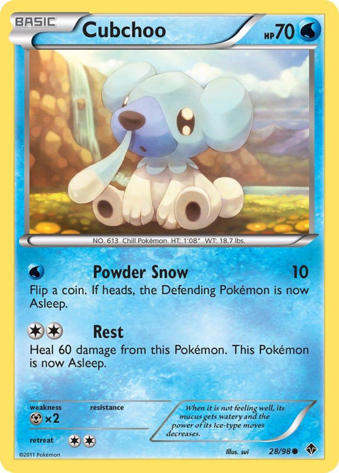 Carte Pokémon: Cubchoo [Polarhume]