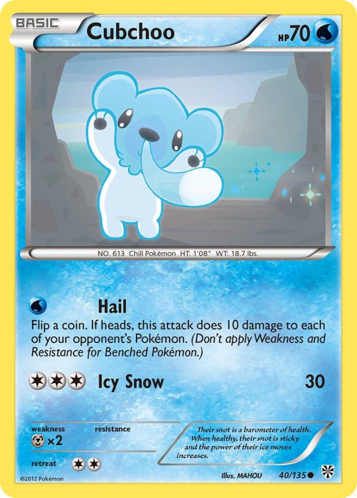 Carte Pokémon: Cubchoo [Polarhume]