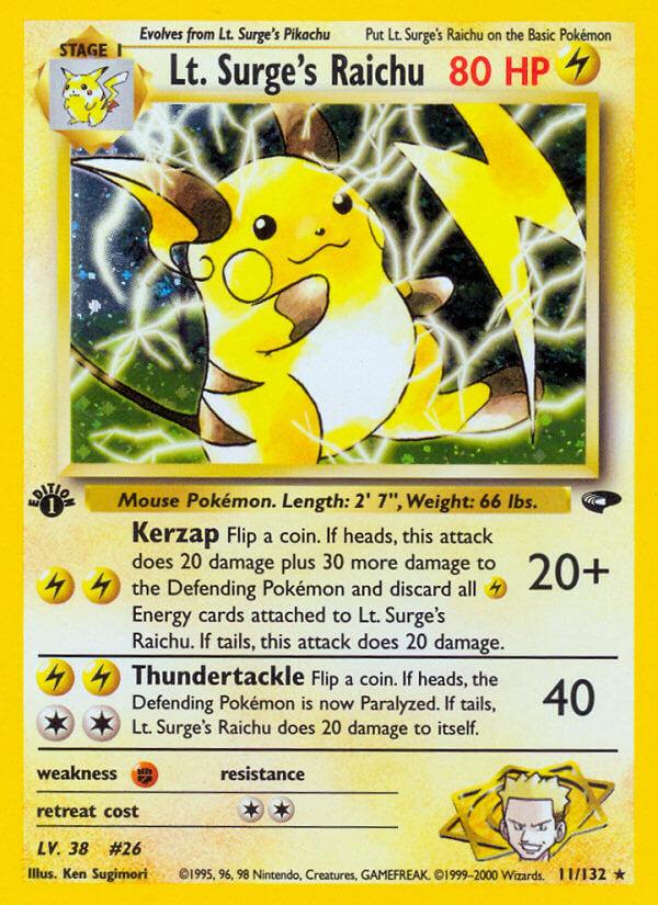 Carte Pokémon: Lt. Surge's Raichu [Raichu de Major Bob]