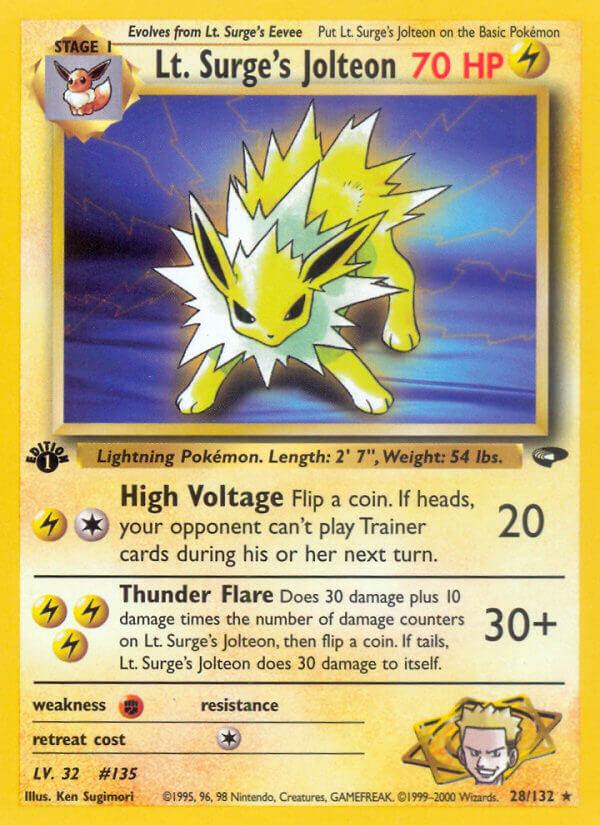 Carte Pokémon: Lt. Surge's Jolteon [Voltali de Major Bob]