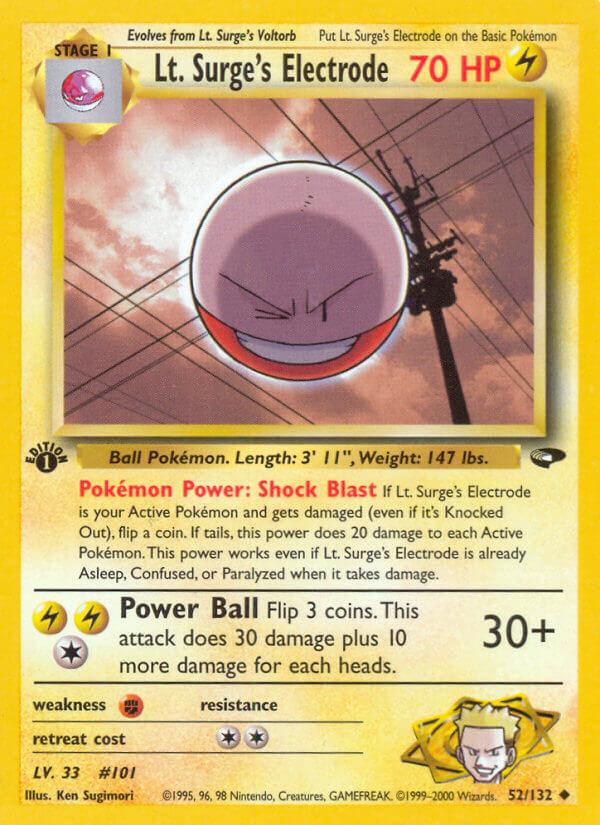 Carte Pokémon: Lt. Surge's Electrode [Électrode de Major Bob]