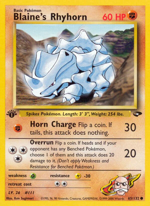 Carte Pokémon: Blaine's Rhyhorn [Rhinocorne d'Auguste]