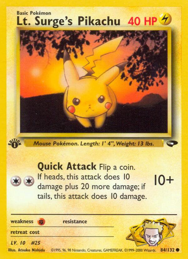 Carte Pokémon: Lt. Surge's Pikachu [Pikachu de Major Bob]