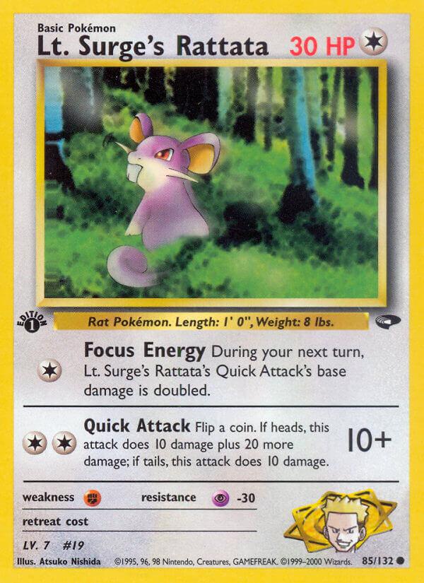 Carte Pokémon: Lt. Surge's Rattata [Rattata de Major Bob]