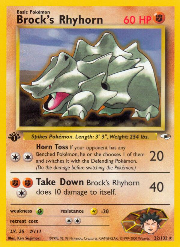 Carte Pokémon: Brock's Rhyhorn [Rhinocorne de Pierre]