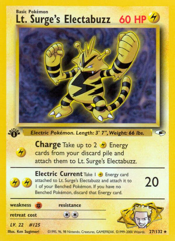 Carte Pokémon: Lt. Surge's Electabuzz [Élektek de Major Bob]