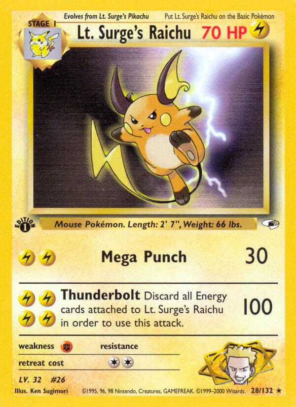 Carte Pokémon: Lt. Surge's Raichu [Raichu de Major Bob]