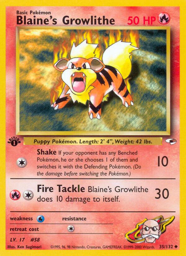 Carte Pokémon: Blaine's Growlithe [Caninos d'Auguste]