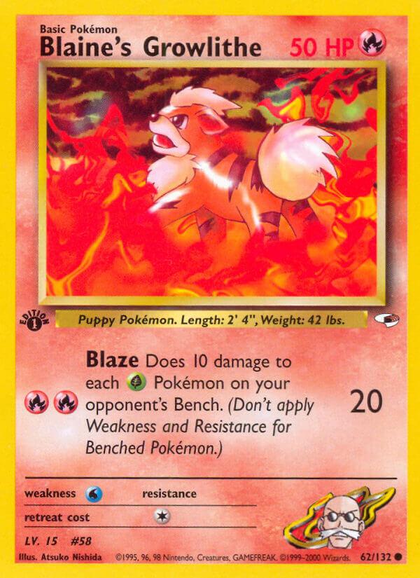 Carte Pokémon: Blaine's Growlithe [Caninos d'Auguste]