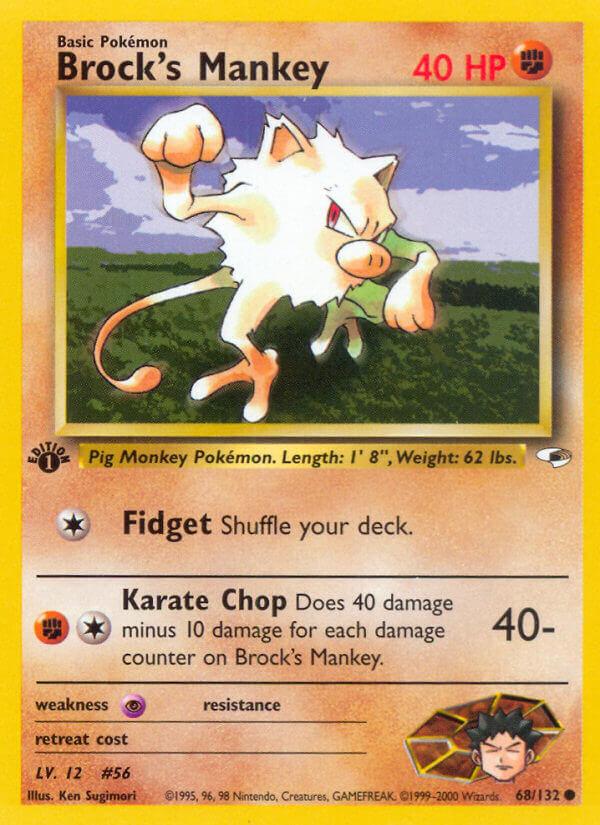 Carte Pokémon: Brock's Mankey [Férosinge de Pierre]