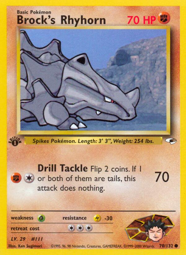 Carte Pokémon: Brock's Rhyhorn [Rhinocorne de Pierre]