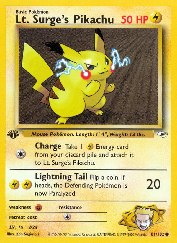 Carte Pokémon: Lt. Surge's Pikachu [Pikachu de Major Bob]