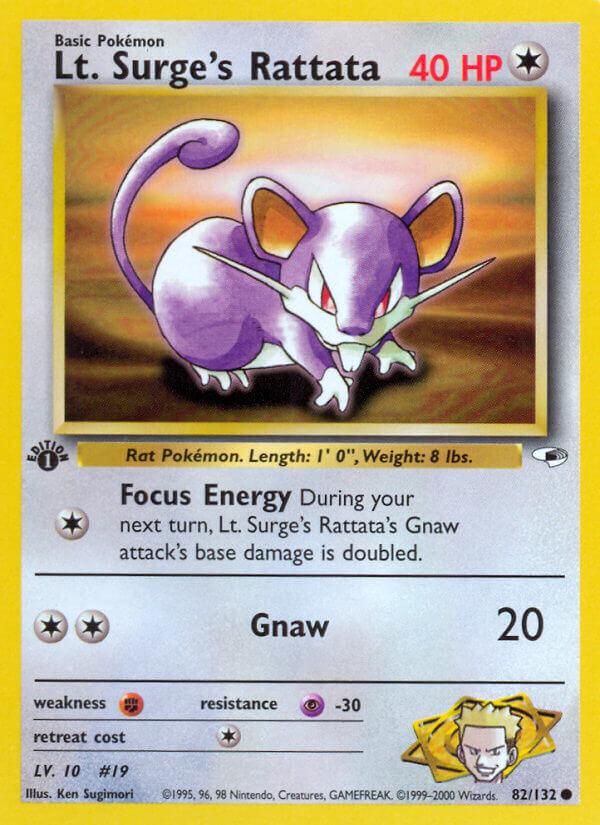 Carte Pokémon: Lt. Surge's Rattata [Rattata de Major Bob]