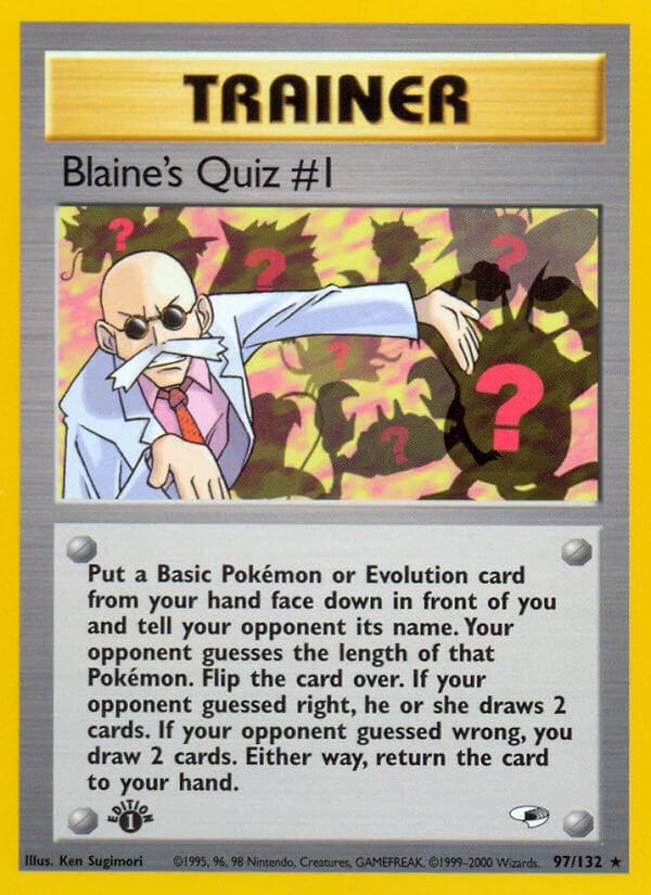 Carte Pokémon: Blaine's Quiz #1 [Quiz N°1 d'Auguste]