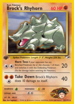 Carte Pokémon: Brock's Rhyhorn