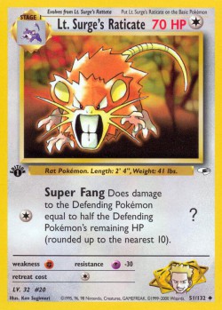 Carte Pokémon: Lt. Surge's Raticate