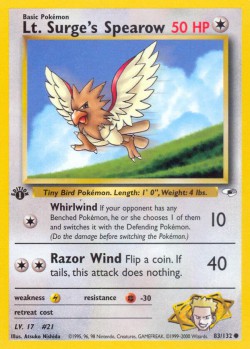 Carte Pokémon: Lt. Surge's Spearow