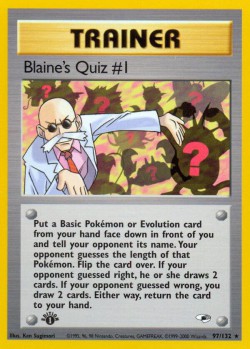 Carte Pokémon: Blaine's Quiz #1