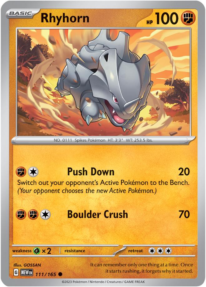 Carte Pokémon: Rhyhorn [Rhinocorne]