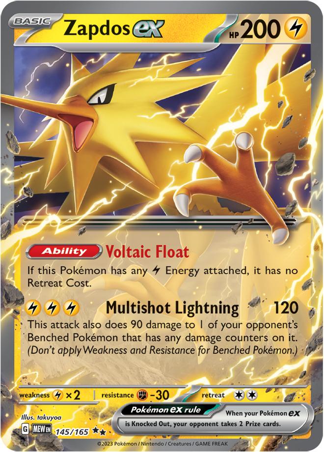 Carte Pokémon: Zapdos ex [Électhor ex]