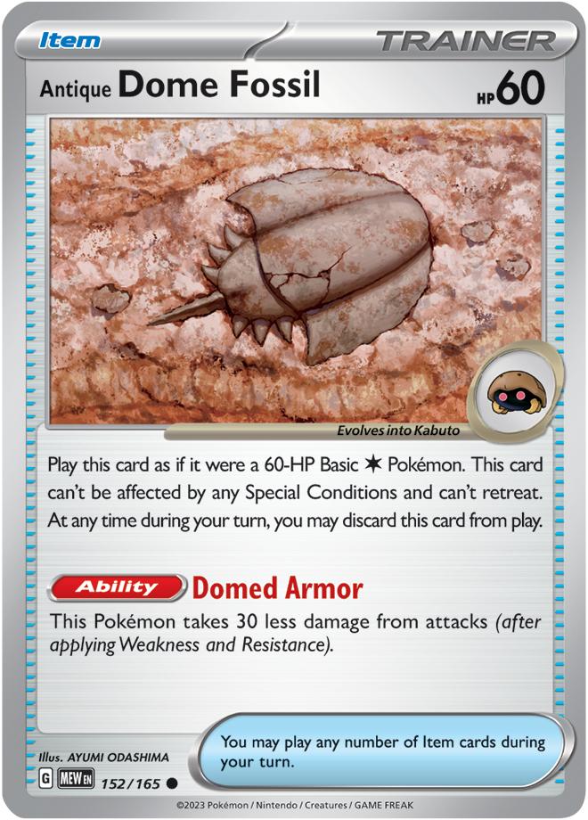 Carte Pokémon: Antique Dome Fossil [Fossile Dôme Ancien]