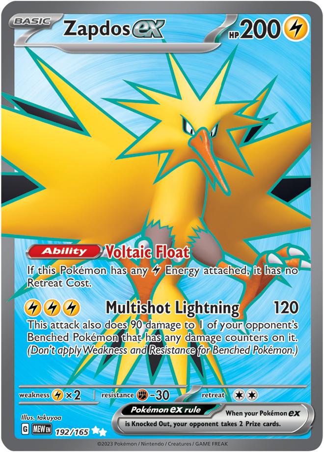 Carte Pokémon: Zapdos ex [Électhor ex]