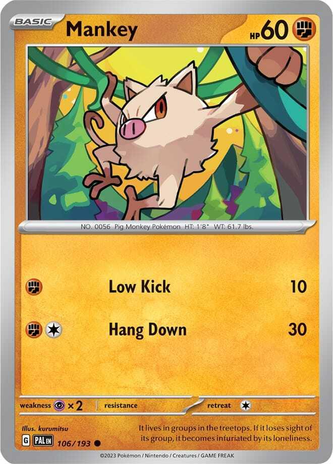 Carte Pokémon: Mankey [Férosinge]