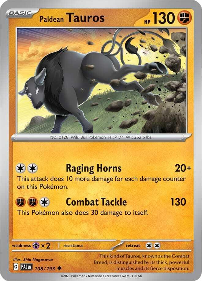 Carte Pokémon: Paldean Tauros [Tauros de Paldea]