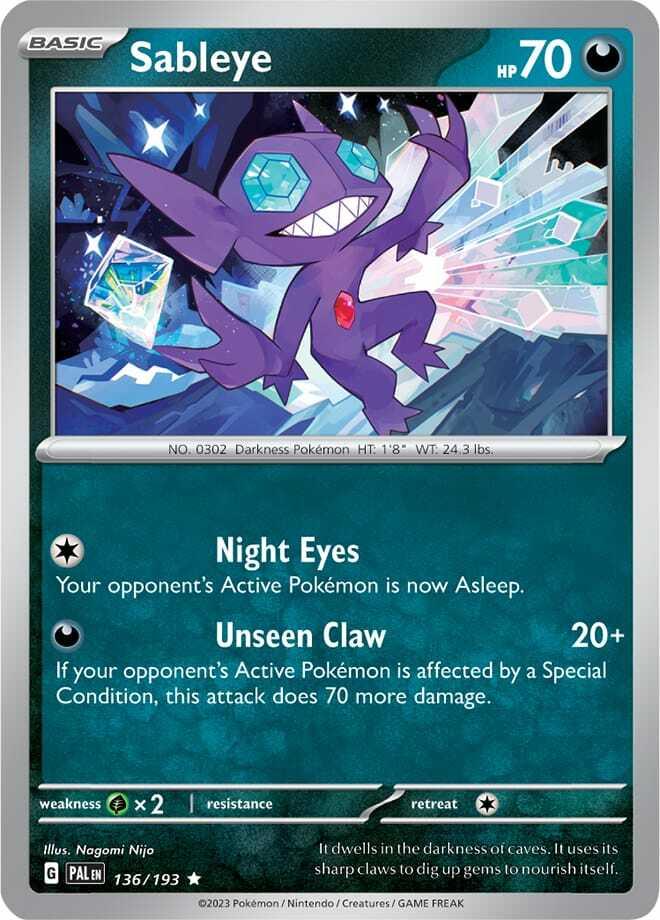 Carte Pokémon: Sableye [Ténéfix]