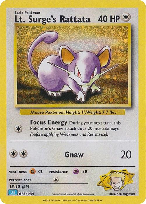 Carte Pokémon: Lt. Surge's Rattata [Rattata de Major Bob]