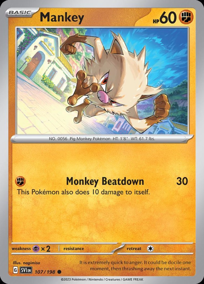 Carte Pokémon: Mankey [Férosinge]