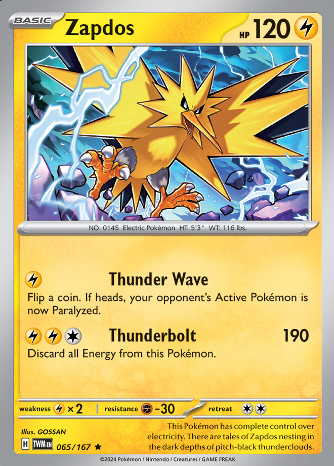 Carte Pokémon: Zapdos [Électhor]