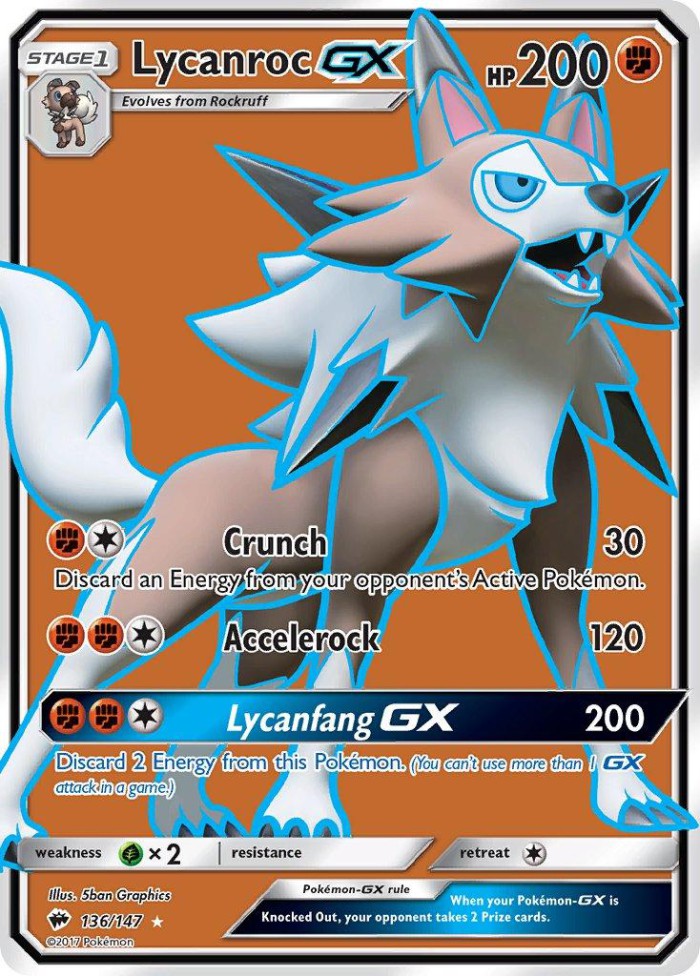 Carte Pokémon: Lycanroc GX [Lougaroc GX]