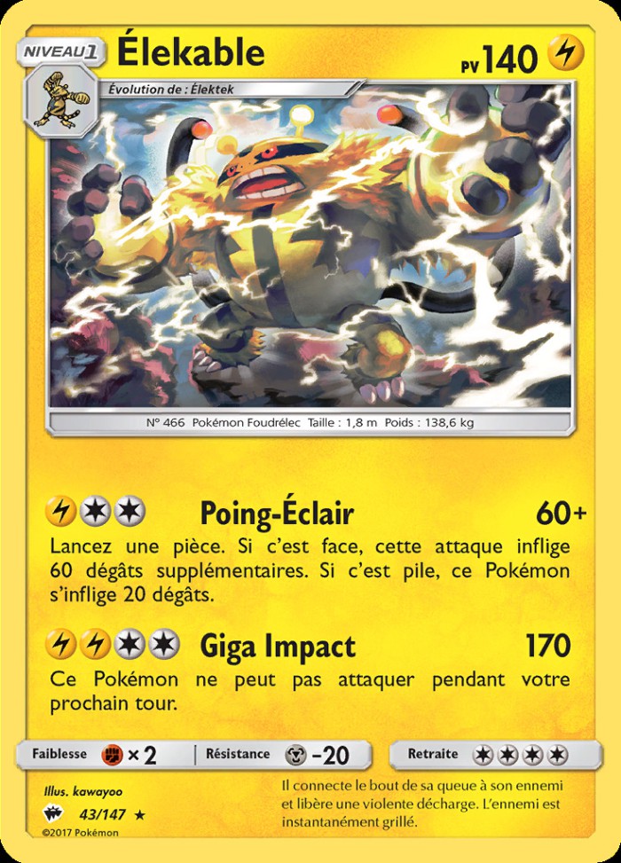 Carte Pokémon: Electivire [Élekable]