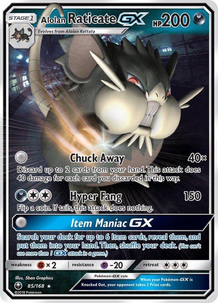 Carte Pokémon: Alolan Raticate GX [Rattatac d'Alola GX]