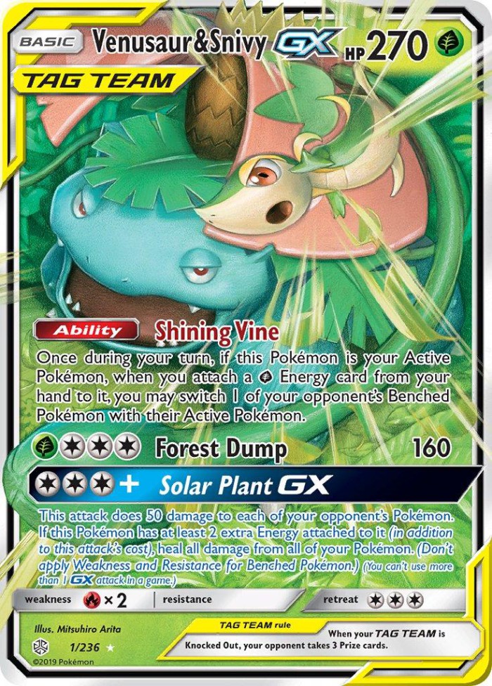 Carte Pokémon: Venusaur & Snivy GX [Florizarre et Vipélierre GX]