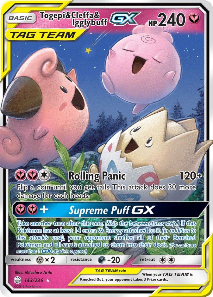 Carte Pokémon: Togepi & Cleffa & Igglybuff GX [Togepi, Mélo et Toudoudou GX]