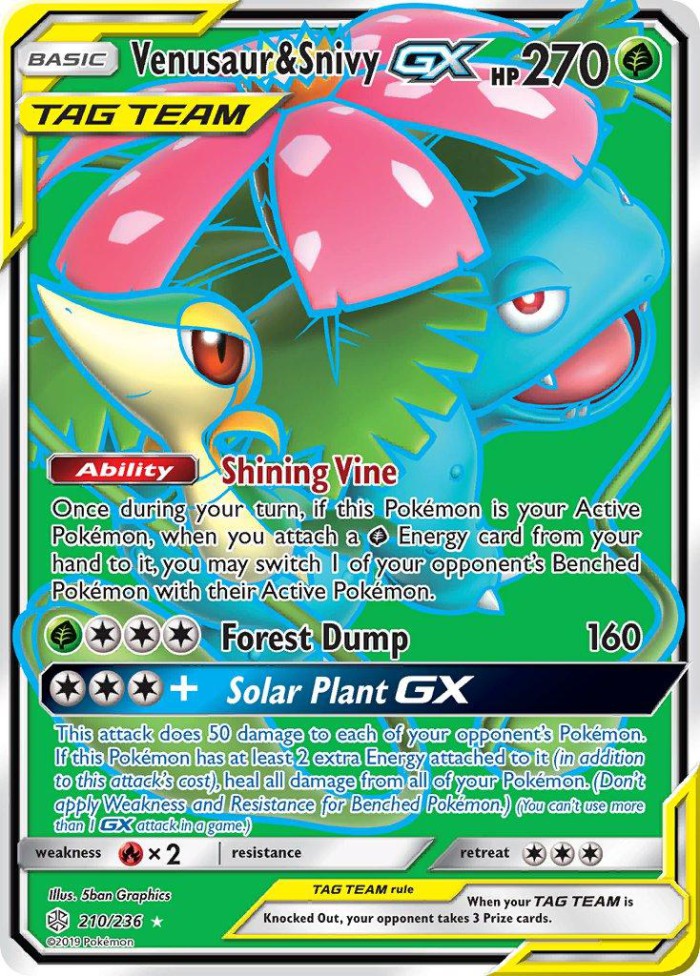 Carte Pokémon: Venusaur & Snivy GX [Florizarre et Vipélierre GX]