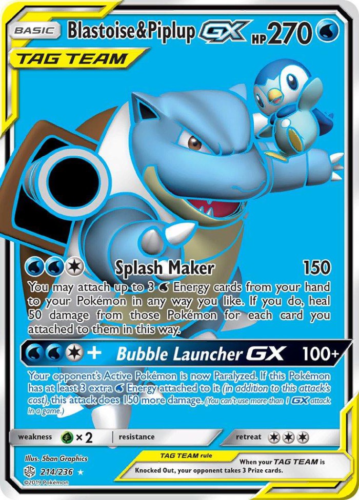 Carte Pokémon: Blastoise & Piplup GX [Tortank et Tiplouf GX]