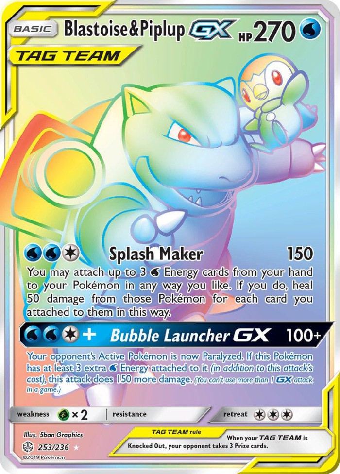 Carte Pokémon: Blastoise & Piplup GX [Tortank et Tiplouf GX]