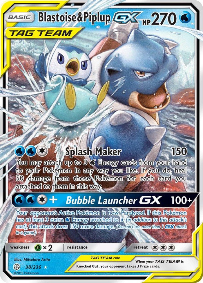 Carte Pokémon: Blastoise & Piplup GX [Tortank et Tiplouf GX]