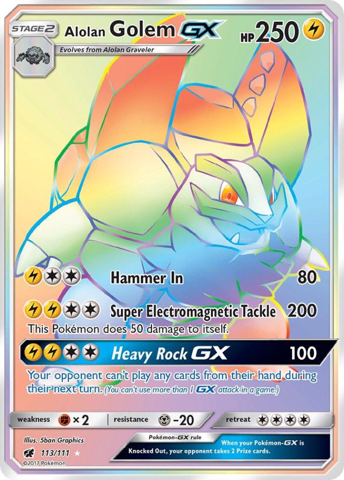 Carte Pokémon: Alolan Golem GX [Grolem d'Alola GX]