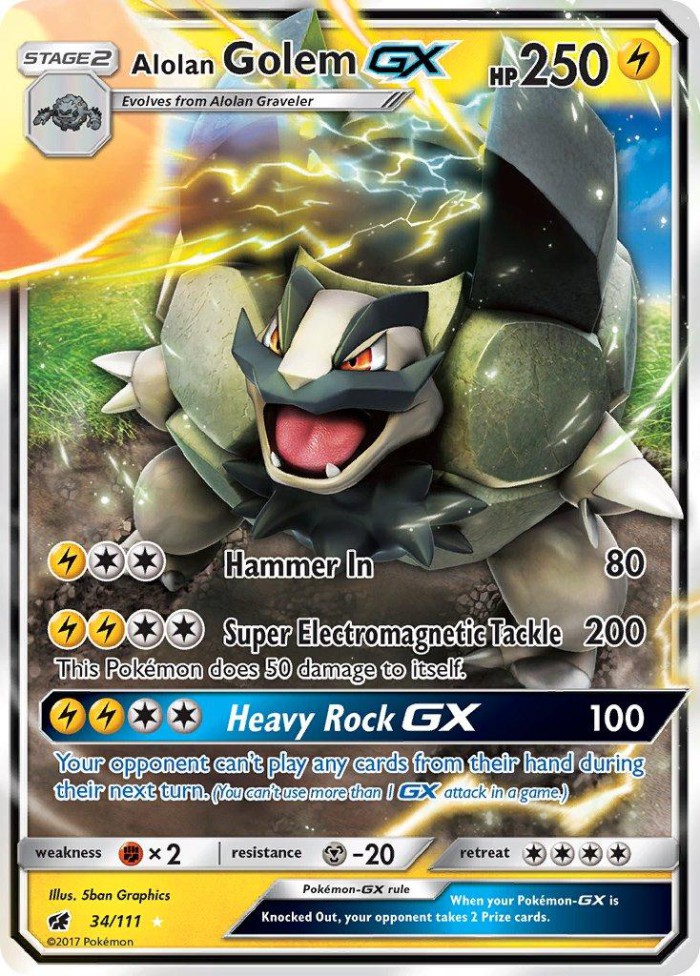 Carte Pokémon: Alolan Golem GX [Grolem d'Alola GX]