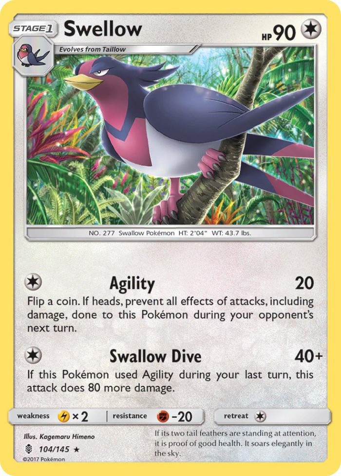 Carte Pokémon: Swellow [Hélédelle]