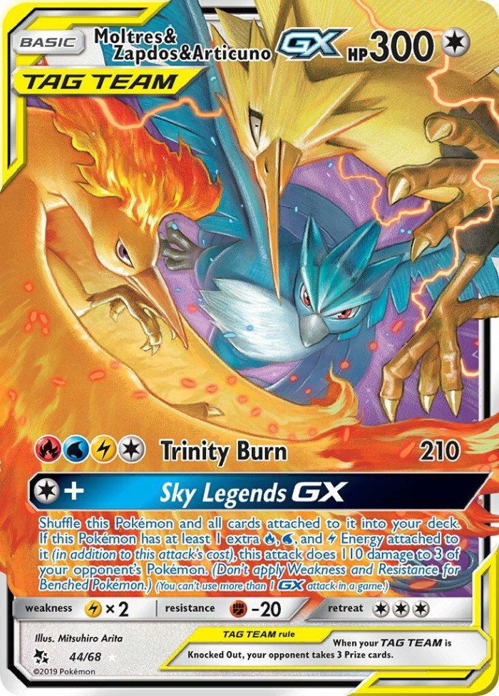 Carte Pokémon: Moltres & Zapdos & Articuno GX [Sulfura, Électhor et Artikodin GX]