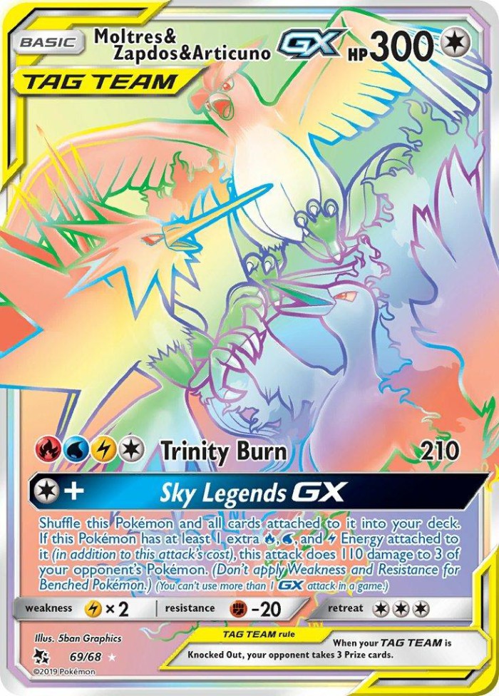 Carte Pokémon: Moltres & Zapdos & Articuno GX [Sulfura, Électhor et Artikodin GX]