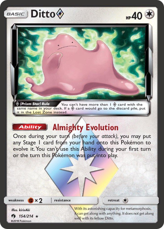 Carte Pokémon: Ditto Prism Star [Métamorph Prisme Étoile]