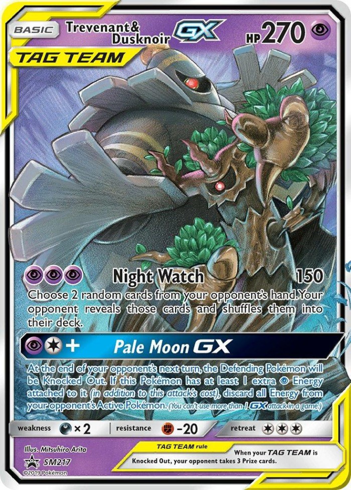 Carte Pokémon: Trevenant & Dusknoir GX [Desséliande et Noctunoir GX]