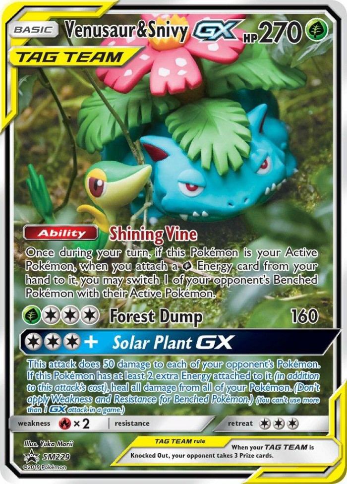 Carte Pokémon: Venusaur & Snivy GX [Florizarre et Vipélierre GX]